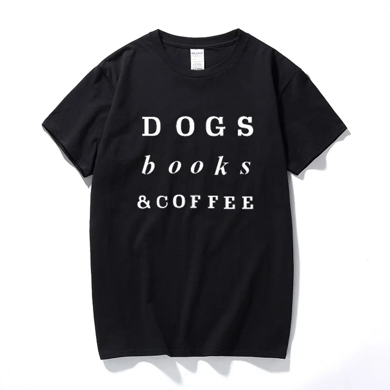 Dogs books & coffee letter printed harajuku funny t shirts t-shirt for women tumblr summer streetwear tops Tee tshirt clothing