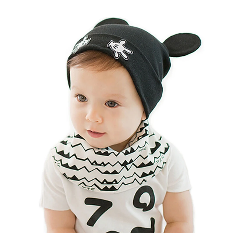 

2018 new arrival baby skullies 1-24months baby beanies boy girl ears hat cute baby cap wholesale BH022 baby hats