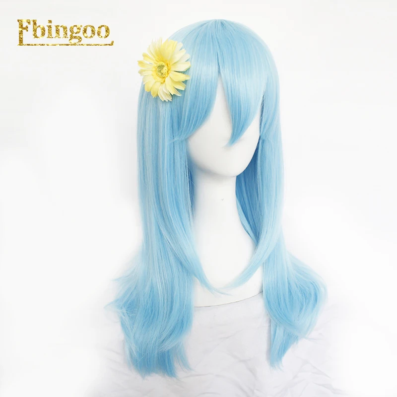 Ebingoo аниме Aotu World небесно-голубое длинное прямое синтетический парик для косплея с челкой костюм на Хэллоуин вечерние парики для женщин