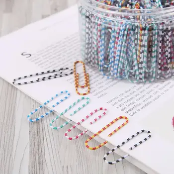 

300Pcs 50mm/2.0in Paper Clip With 6-Grid Storage Case Bright Zebra Colors Photo Clip Bookmark DIY Handmade Decor School Statione