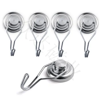 

Strong Neodymium Magnet Hooks Heavy Duty magnetic Rotating hanger for tool bag cup key rack storage Home door organizer