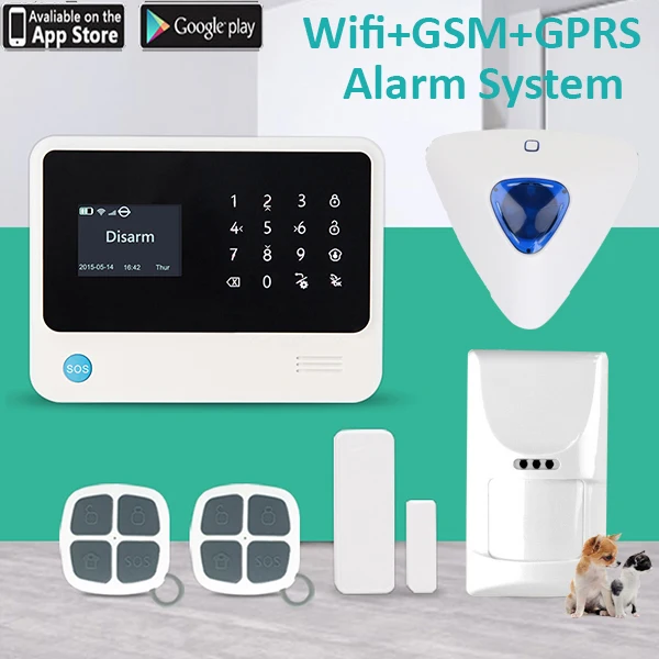Wireless smart home wifi security alarm two-in-one system GPRS back up GSM sim card calling alarm Wireless smart home wifi security alarm two-in-one system GPRS back up GSM sim card calling alarm