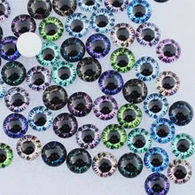 10 milímetros Rodada Mista Aleatório Olhos Do Dragão Em Pares Padrão Base de Flatback Cabochão de Vidro Da Foto Cabochão Acessórios 50 pçs/lote