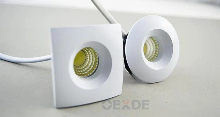 

DHL Free Shipping 50Pcs/Lot 5W COB Square Round Dimmable Recessed LED Down Lights 90-100lm/w CE&RoHS 2 Years Warranty