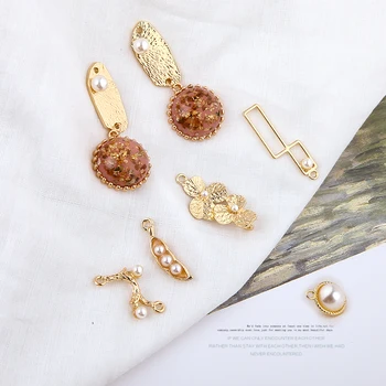 

20Pcs Imitation Pearl KC Gold Color Alloy Earring Charm Jewellery Pendants Jewelry Charms Jewelring Findings Acceosrries