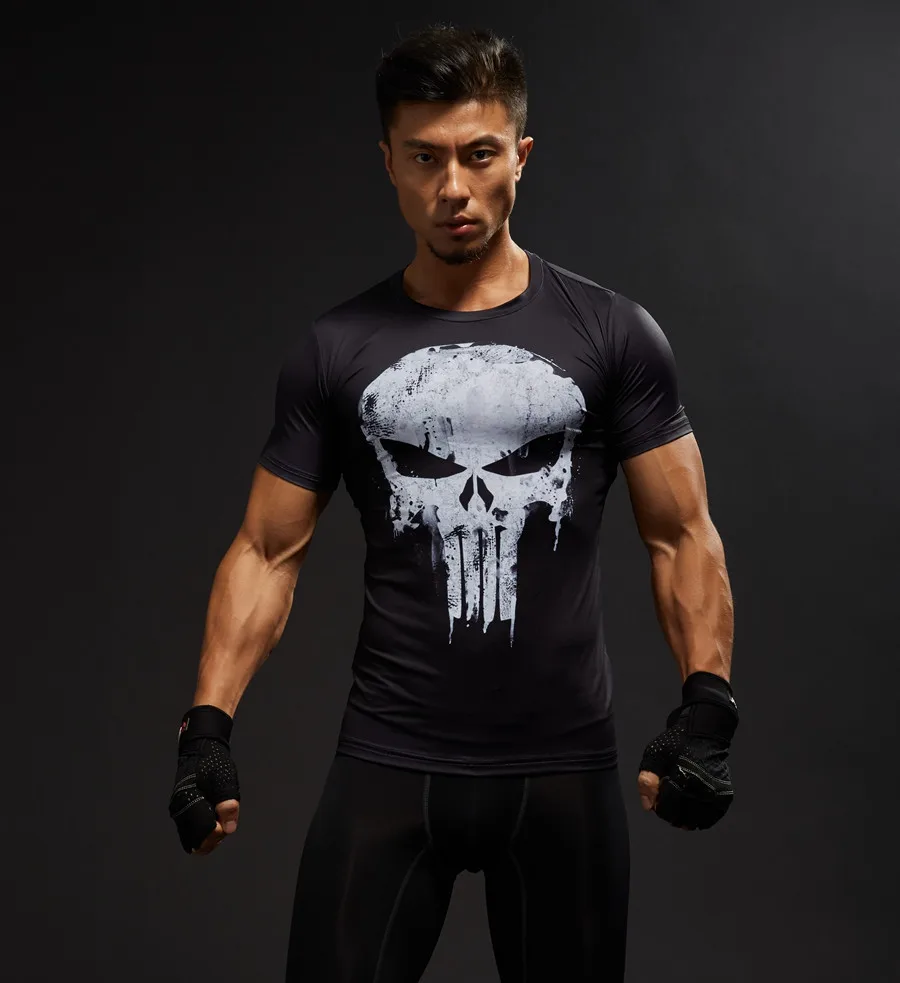 

WW-8716 men's Short Sleeve Running Crossfit Compression Tight Tops Fitness Men T-Shirt