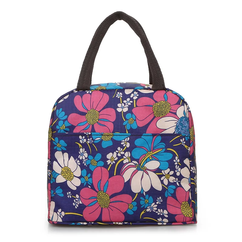

2019 new design high quality Waterproof cloth bag handbag lady lunch bag handkerchief lunch box Oxford cloth top handle handbag