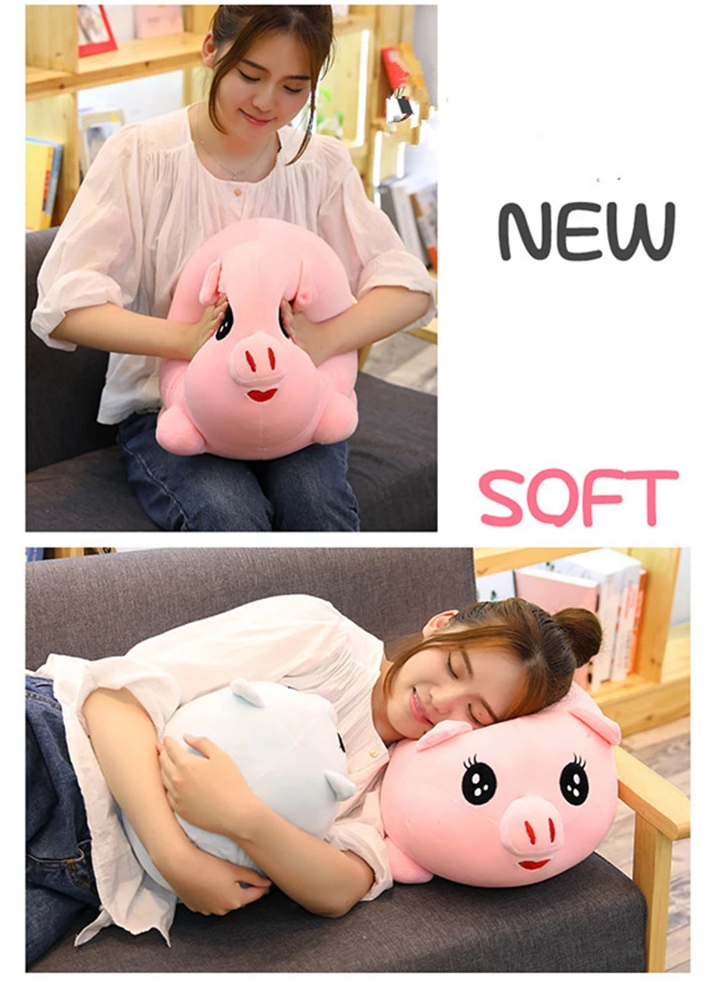 pop naughty pig plush doll big soft stuffed fat pink piggy round pigs toy animals pillow for children gift 28inch 70cm DY50316 (3)