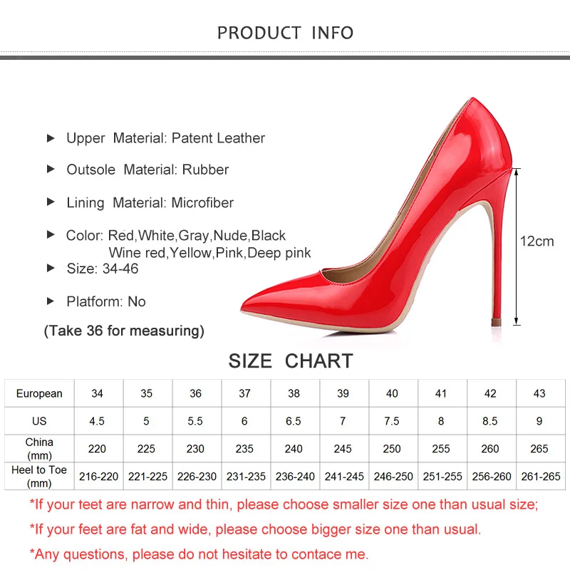 Женская обувь женские туфли-лодочки на высоком каблуке 8 см, 10 см, 12 см пикантная Дамская обувь классические красные свадебные туфли с острым носком женская обувь, большие размеры 34-46