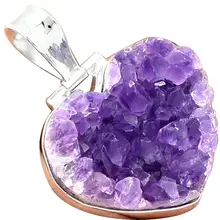 Lovegem аметист drusy кулон 925 пробы серебряные ювелирные изделия, 38 мм, AP2185