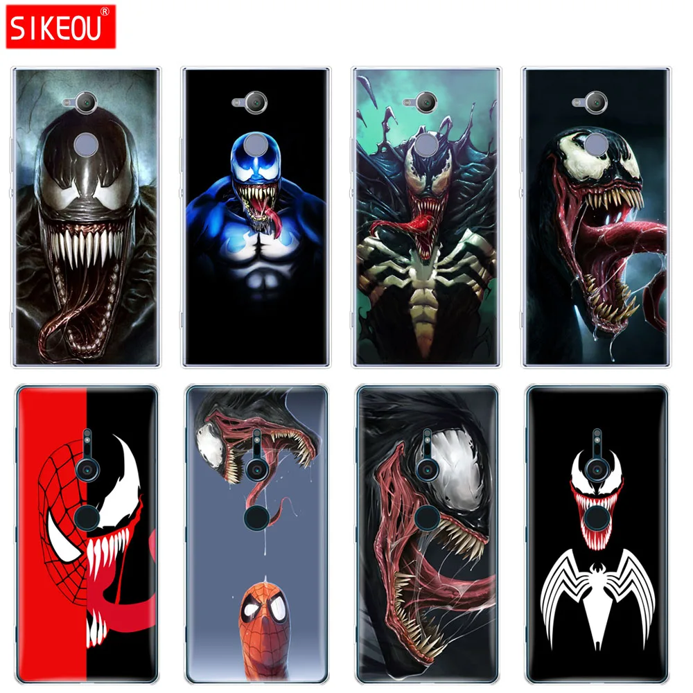 

silicone Cover phone Case for sony xperia XA1 XA2 ULTRA PLUS L1 L2 XZ1 XZ2 compact XZ PREMIUM venom comics spider man