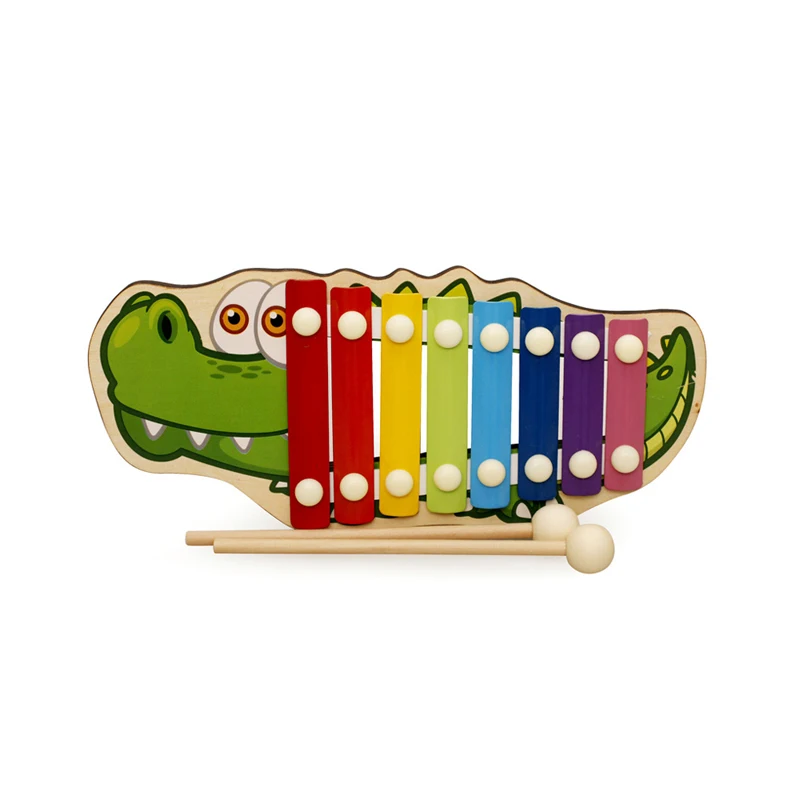 Crocodile Радужное животное деревянное ксилофон инструменты Детские музыкальные игрушки детское образование Kawaii музыка интерактивные головоломки игрушки для детей - Цвет: Crocodile