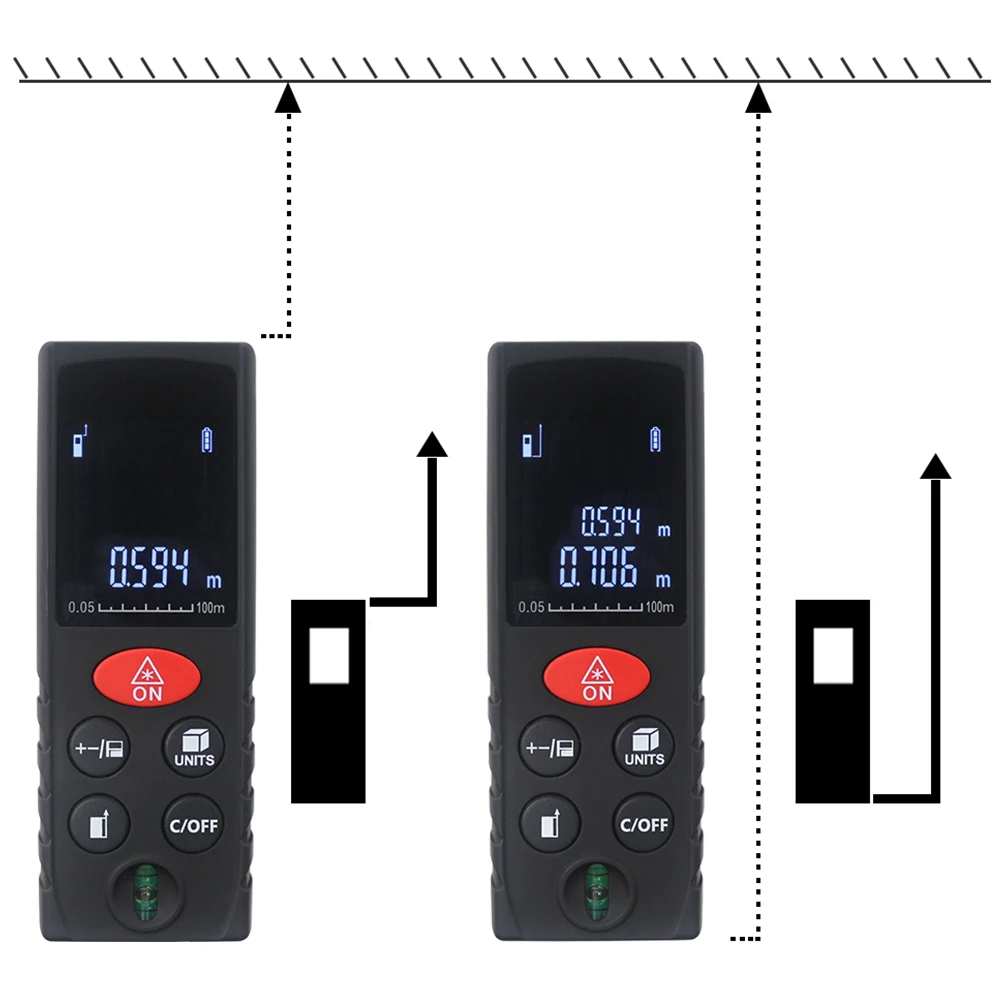 Digital Laser Distance Meter Measure Tape Laser Rangefinder with Area Volume Measuring Instruments Range Finder 40m 60m 80m 100m