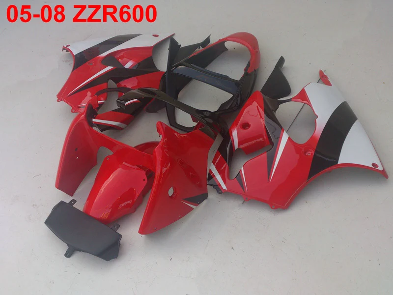 Пресс-форма для подходит для Kawasaki Ninja ZZR600 05-08 красный черно белые Обтекатели ZZR600 2005-2008 OT38