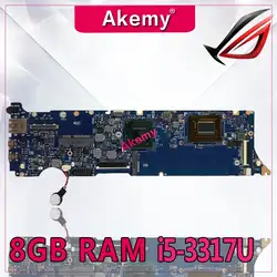 Akemy UX31A2 материнская плата для ноутбука ASUS UX31A UX31 Тесты Оригинал материнская плата 8G Оперативная память i5-3317U REV4.1