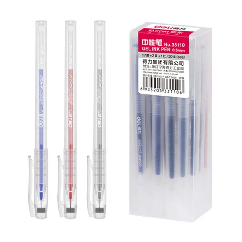 

20pcs/Set Office 0.5mm Gel Pen Bussiness Black Color Needle Ink Pen Office Stationery Student Sign Pens School Writing Supplies