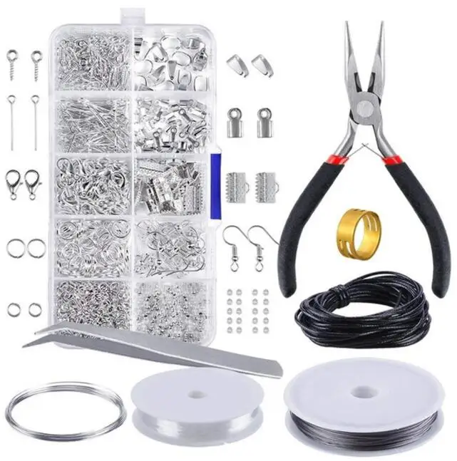 

1 Set DIY Jewelry Earring Making Findings Beading Hook Clamps Clasp Pin Wire Repair Tools Drop Shipping