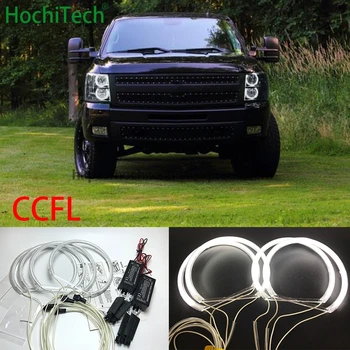 

HochiTech for 2007-14 Chevrolet Silverado 1500 2500 3500 car styling Ultra Bright CCFL Angel Demon Eyes Kit Warm White Halo Ring