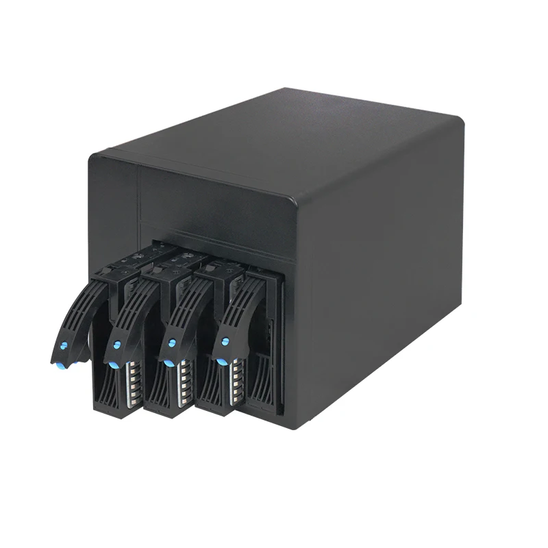 Home Storage Hot-swap NAS Storage Server chassis IPFS Miner 4 drive bays 6GB sata backplane support mini-itx motherboard black for PC Chassis