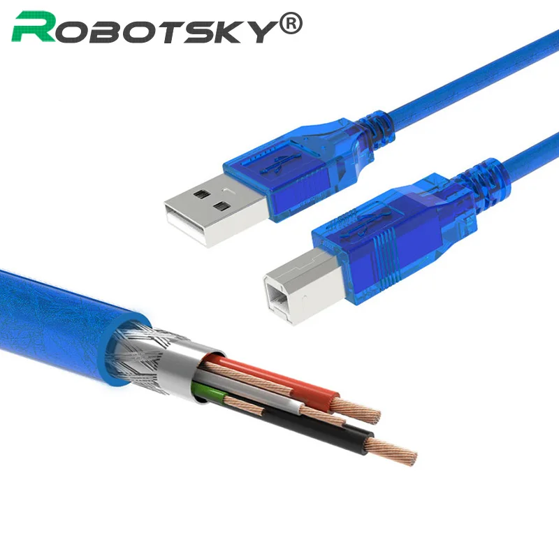 Высокоскоростной USB 2 0 кабель для сканера A B передачи данных Canon Epson HP 3 м 5 1 5|Кабели