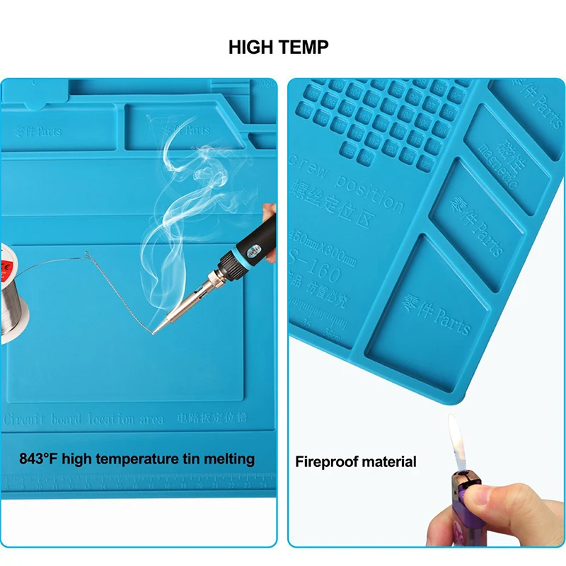 35x25cm Anti Static Mat Heat Insulation Magnetic Pad Desk Solder Repair JA 