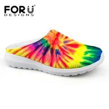 FORUDESIGNS Случайные Сандалии мужская Обувь Slip On Квартиры Тапочки Летняя Мода мужчины Мулы Сабо 3D Цветной Печати Сандалии Мокасины