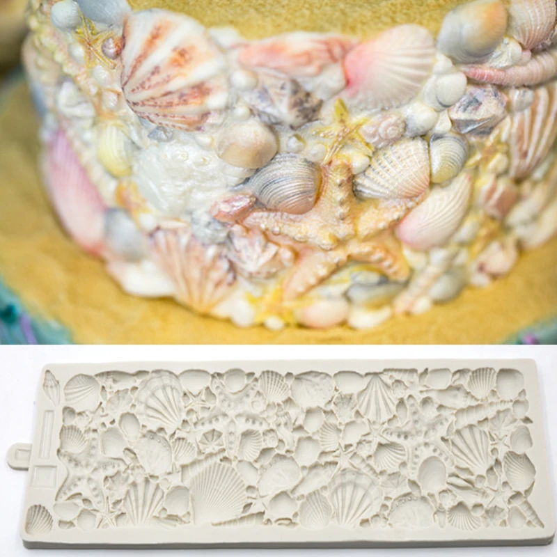 

Large Conch & Starfish & Sea Shell Lace Silicone Mold Fondant Mould Cake Decorating Tool Chocolate, Gumpastes Mold, Sugarcraft
