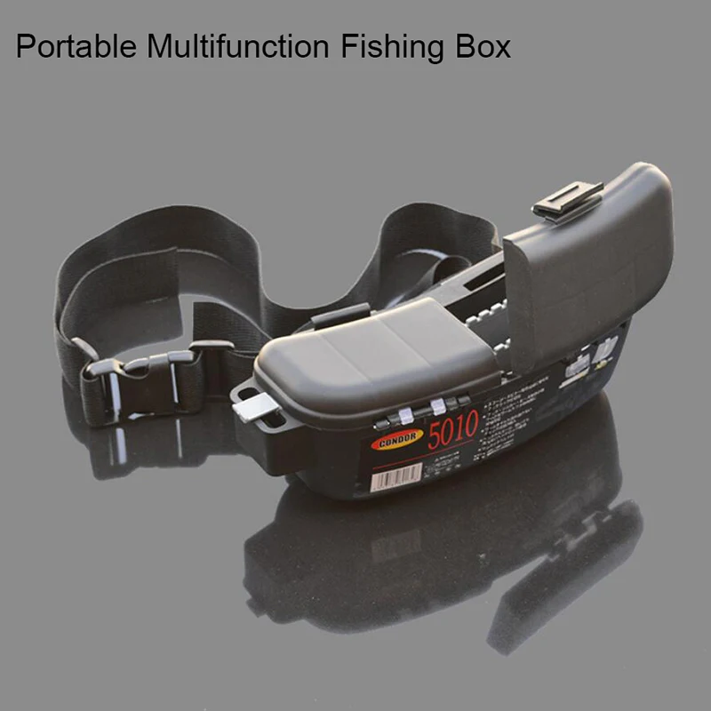 

Fishing Lures Baits Spoons Hooks Storage Bag Tackle Black Box Portable Multifunction Fishing Boxes With Waist Belt Case Cover