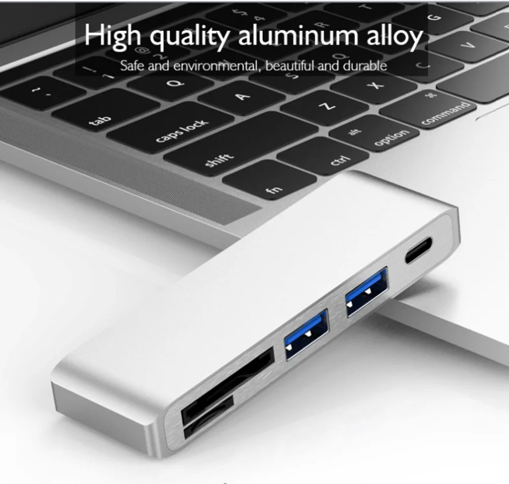 Usb type C концентратор адаптер 5 в 1 многопортовый USB 3,0 type-C адаптер с 2 usb-портом, SD/микро кардридер и USBC зарядный порт, Ty