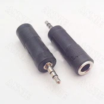 

50pcs/lot 3.5 Male to 6.35 Female/ 3.5 Stereo to 6.35 Audio Changeover Socket/ Adaptor