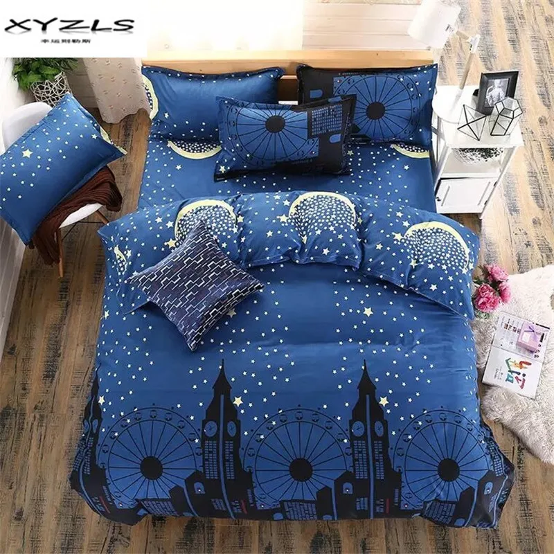

XYZLS Modern Cartoon Printed Bedding Set Twin/Full/Queen/King Size Duvet Cover Sets Soft Polyester Bed Linen Pillowcase