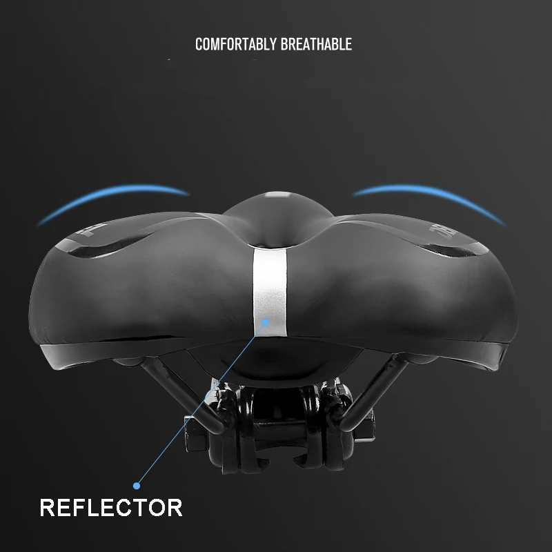 Tanie Żel odblaskowe amortyzacja wydrążone siodełko rowerowe tkanina pvc miękkie Mtb jazda na rowerze górski rower szosowy siedzenia akcesoria rowerowe