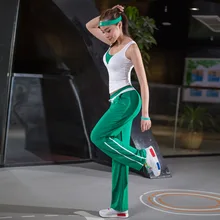 Summer Women Fitness Suits Elastic Sport Sets Girls Yoga Dancing Running Gym Three-piece Sets (Vest + Bra + Loose Pants) M-XXL