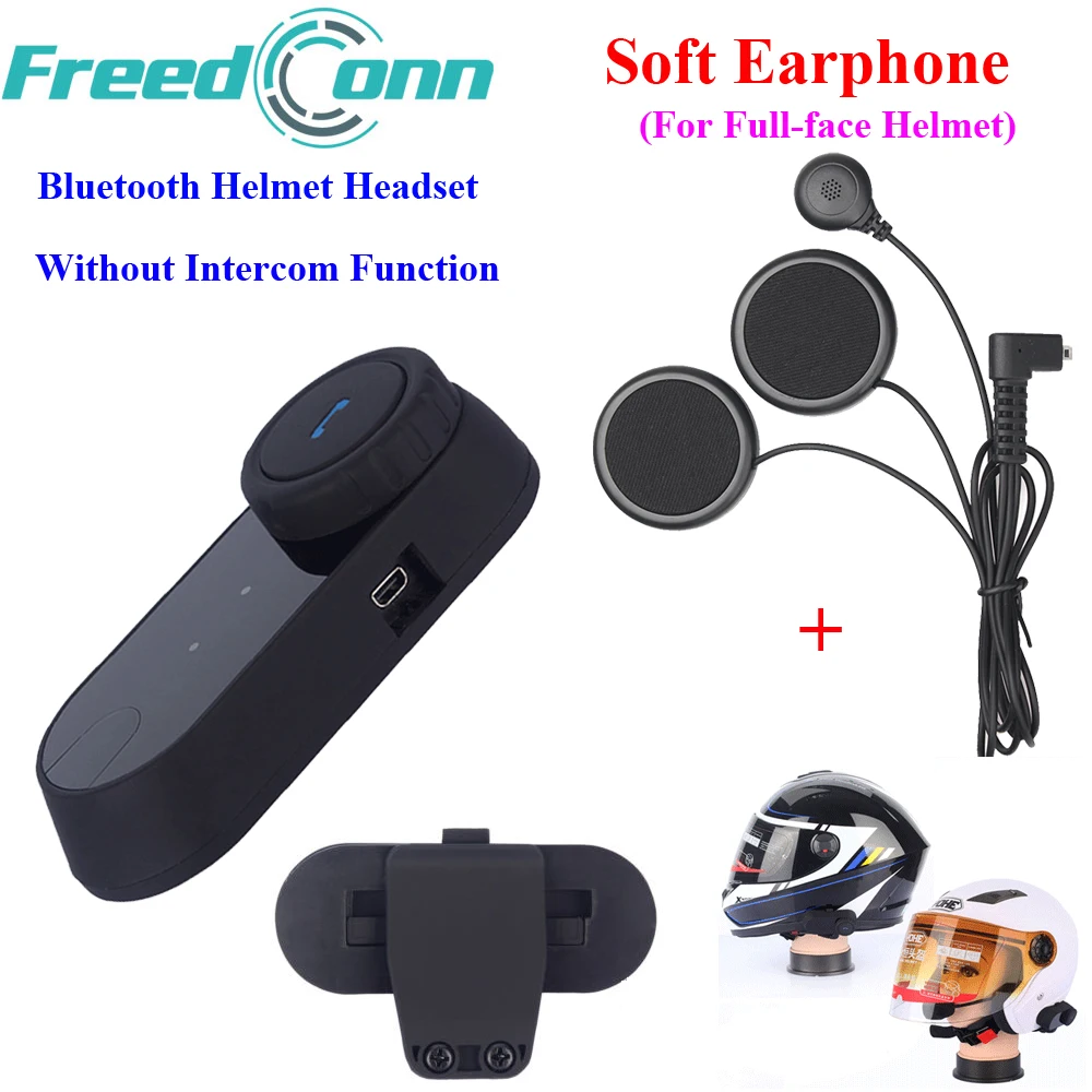 FreedConn мотоциклетная Bluetooth гарнитура мото шлем гарнитуры без функции внутренней связи с мягким микрофоном для интегрального закрытого шлема