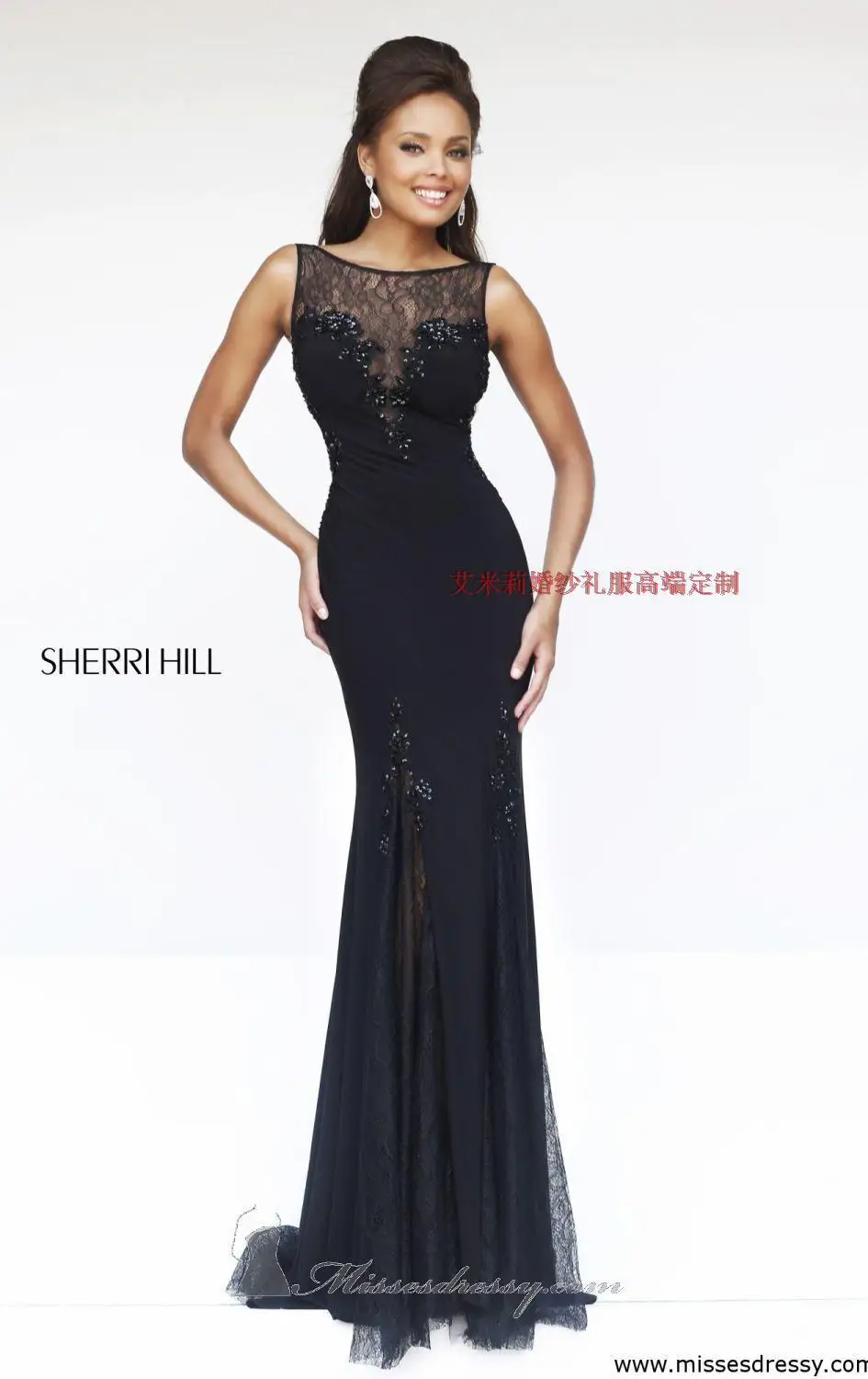 

free shipping robe de soiree Cheap 2014 new fashion sexy backless vestido de festa black long lace party gown evening dresses