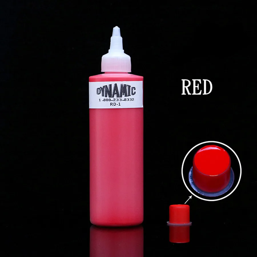 Red Бренд Dynamic, краска для татуировок 8 цветов 249 мл Перманентная Татуировка Краски 8 унций - Цвет: Red