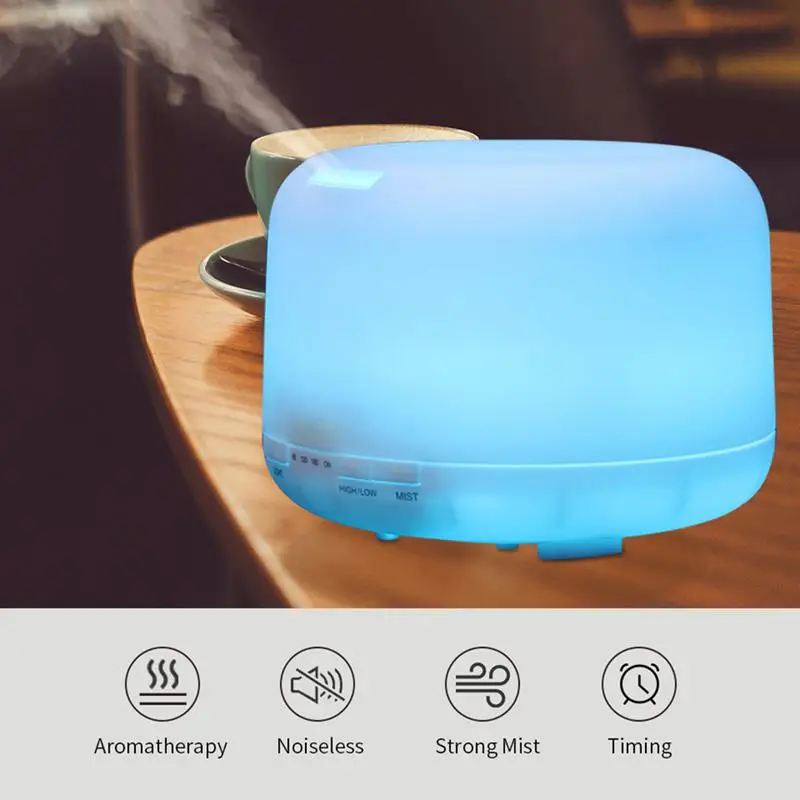 

300ml Air Humidifier Aroma Essential Oil Diffuser Aromatherapy Humidifier 7 Color Change Led Night Light For Home- US Gauge Pl