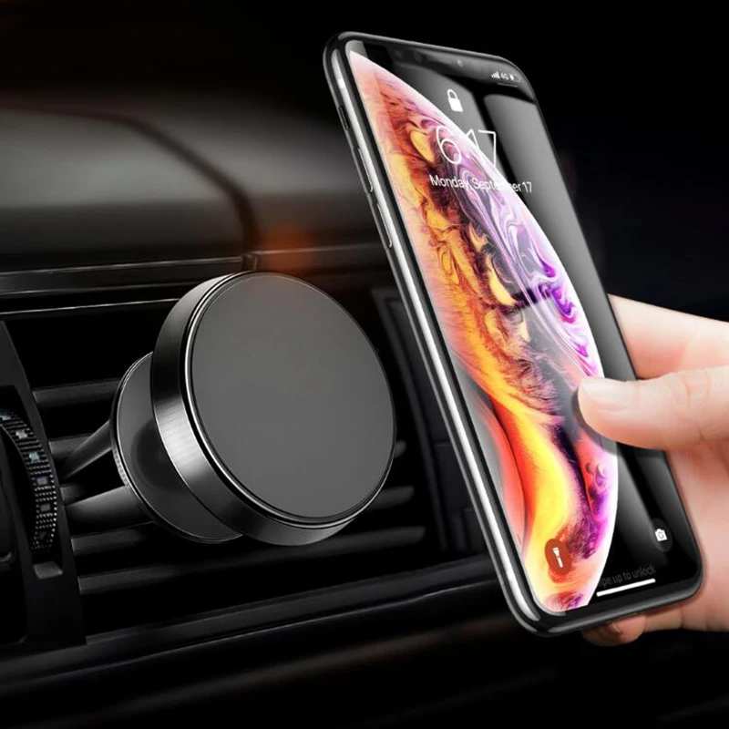 Автомобильный магнитный держатель для телефона на выходе, вращение на 360, универсальный автомобильный держатель, крепкий магнитный держатель, подставка для телефона для iPhone 6S 7