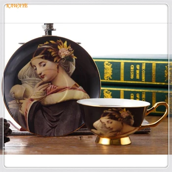 

1 pcs High-grade Teacup Teatime Drinkware Saucer Set Porcelain Europe Pastoral Bone China Tea Cup Ceramic Coffee Cup 5ZDZ463