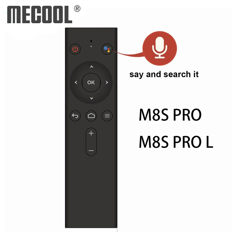 

Remote Control Bluetooth Voice Control Replacement For Android TV Box Mecool KM9 M8S PRO L and M8S PRO Remote Controller