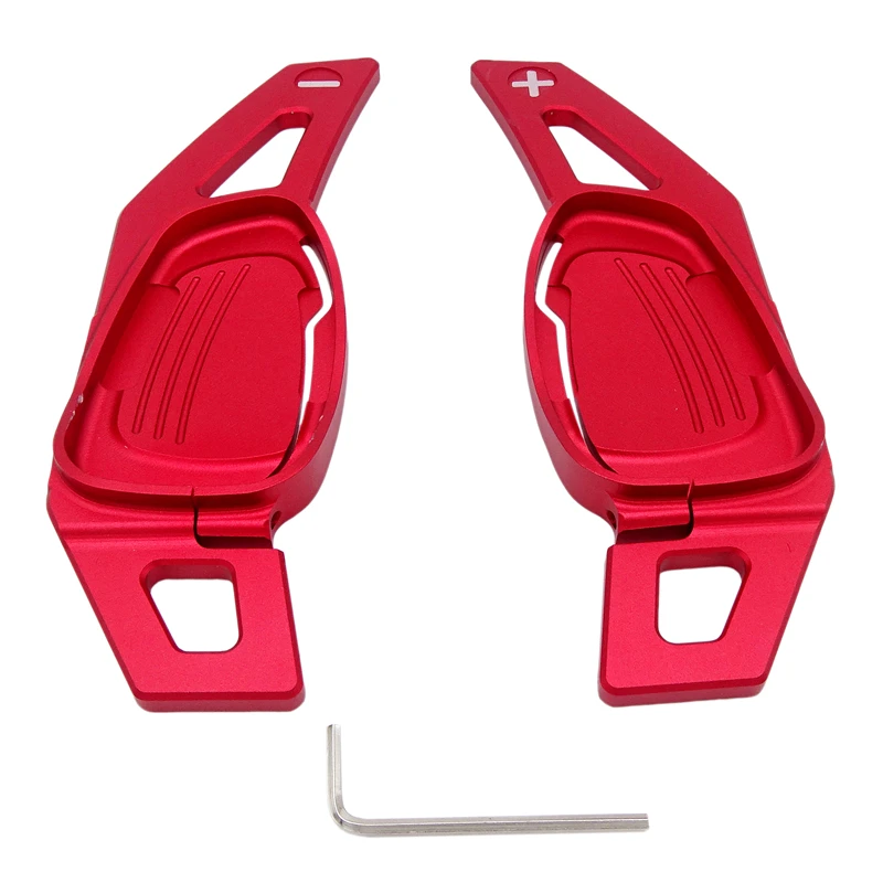 For Audi A5 S3 S5 S6 SQ5 RS3 RS6 RS7 Car Gear Shifter Steering Wheel Shift Paddle DSG Extension Fit Aluminum Accessories 2pcs - Цвет: Red