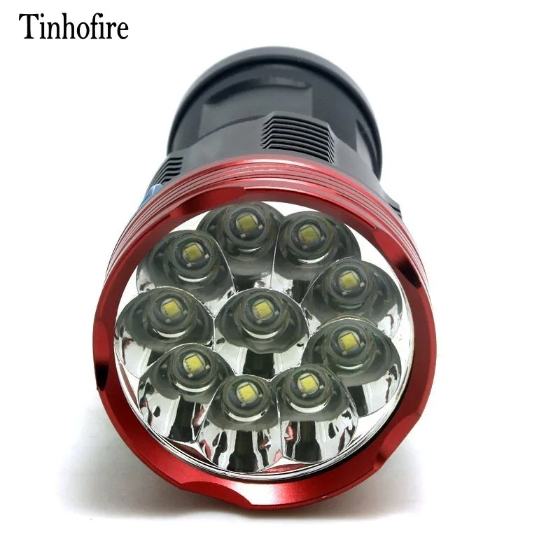 Tinhofire 16000 lumens 10T6 LED flashlamp 10 x CREE XM L T6 LED Flashlight Torch Lamp