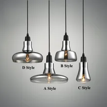 Modern Smoke Gray Glass Pendant Lights for Restaurant Special Disc Design Pendant Lamp lustres e pendentes sala jantar Lighting
