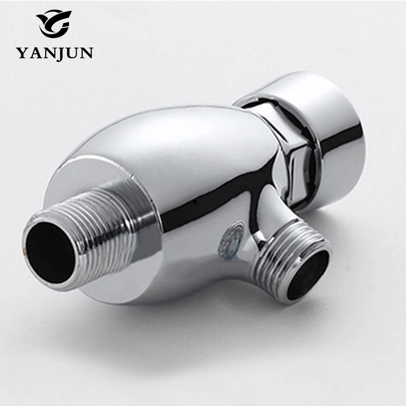 Yanjun латунный открытый писсуарный кран типа кнопки ручное время-Расширенный запорный клапан полированный хром YJ-6716
