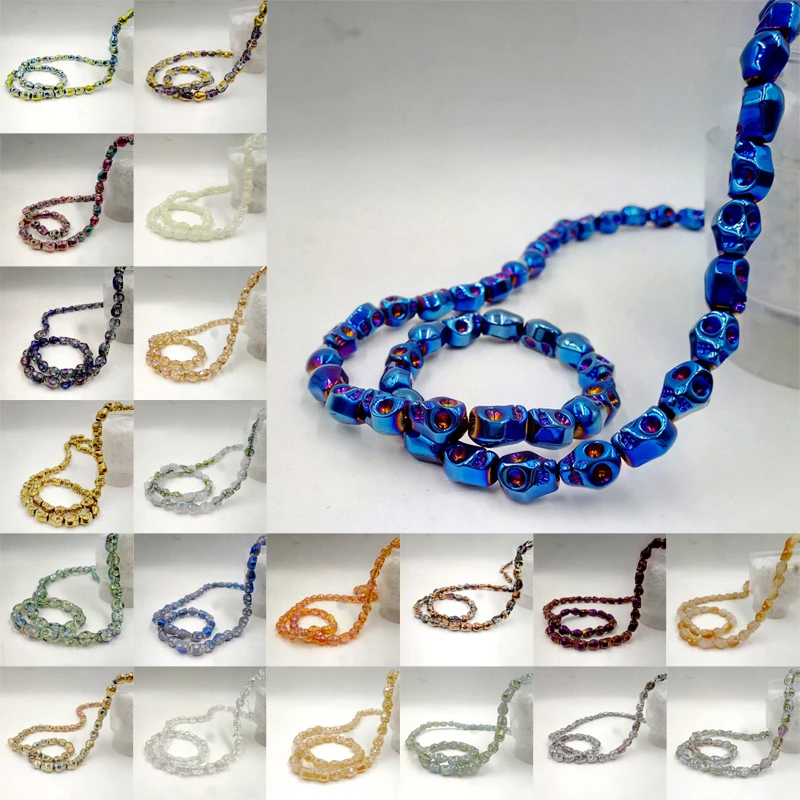 Оптовая продажа 20 шт. череп Хрустальное стекло свободные бусины-Распорки 10x8 мм DIY