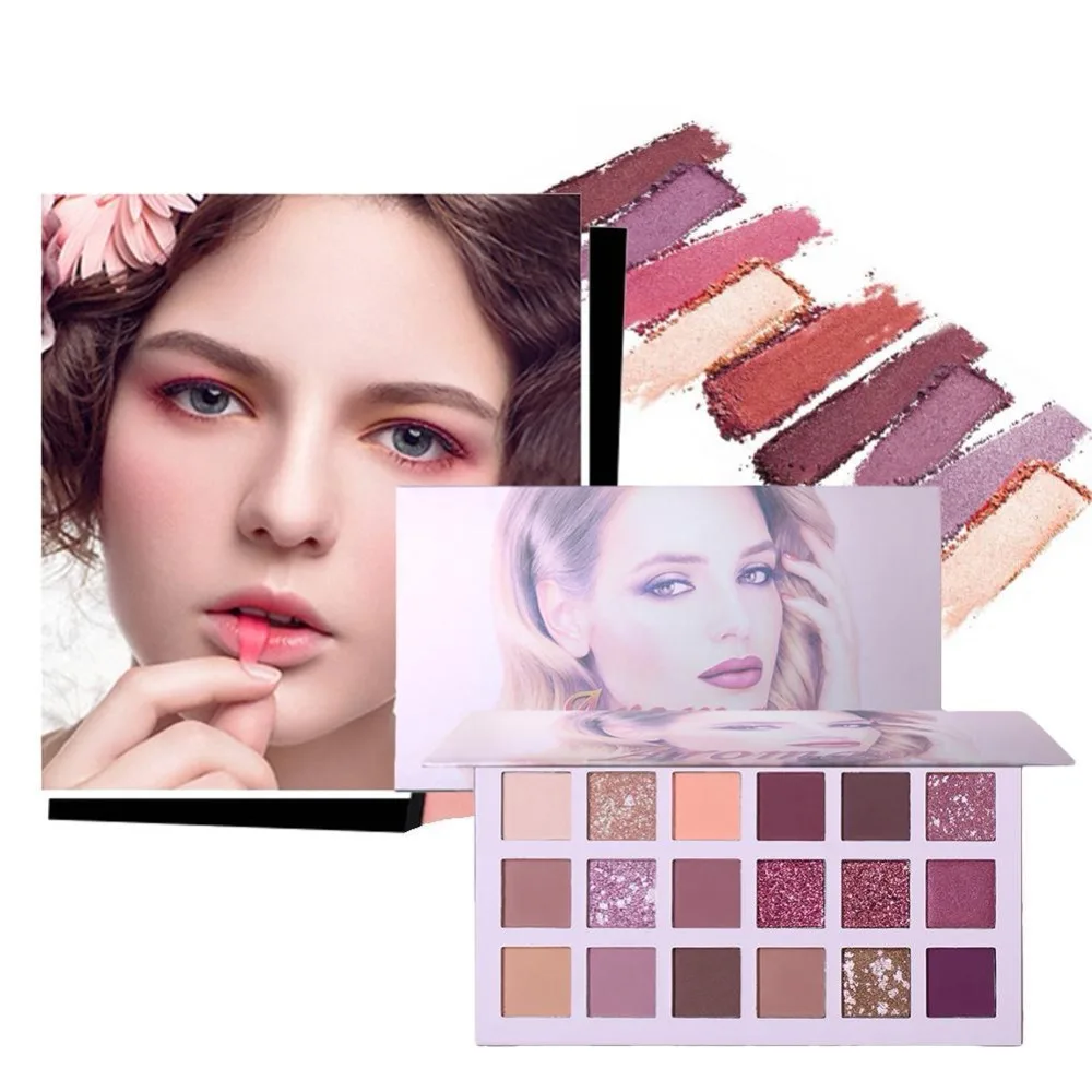 Профессиональные 18 цветов модные блестящие тени для век Палитра натуральные