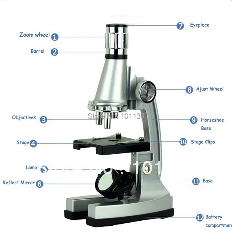 10X-20X масштабирующая окулярная трубка 1200X Обучающие Детские для начинающих микроскоп для мальчиков девочек, чтобы узнать науку наблюдать образец