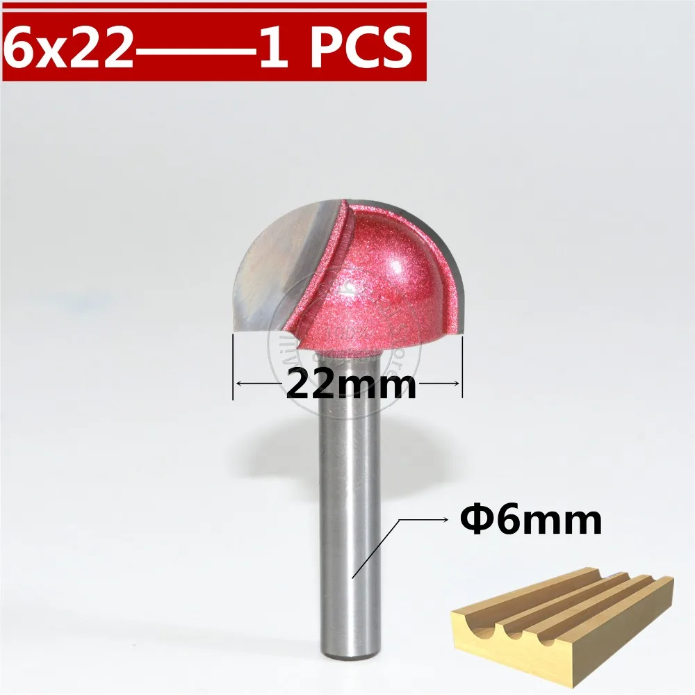6mm*22mm CNC Tungsten steel Round bottom bit machine tool PVC MDF Acrylic Carbide end mill woodworking insert router | Инструменты