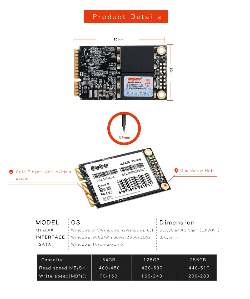 Kingspec mSATA ssd 512GB SATA III 6 ГБ/сек. SATA II жесткий диск твердотельный диск 500GB для samsung сигнальный ПК для Intel сигнальный ПК