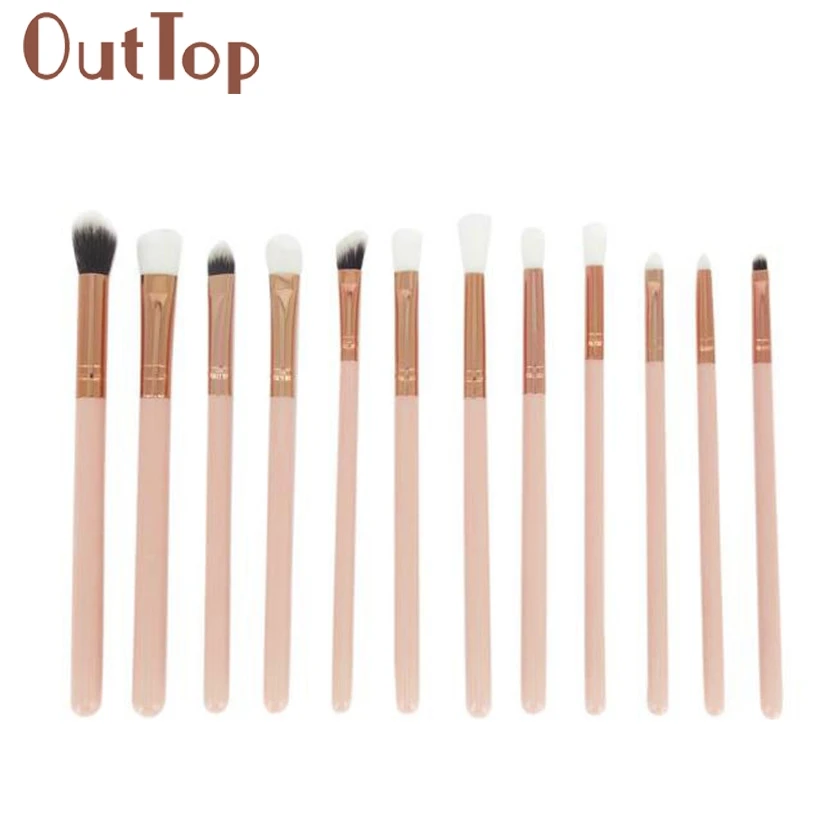 

2019 NEW FASHION 12Pcs Mini Cosmetic Eyebrow Eyeshadow Brush Makeup Brush Sets Kits Tools FREESHIP 25p1213